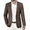 Brown, variant on Men's Cotton Linen Suit Jackets Business Casual Blazer Stylish Regular Fit Sport Coat
