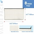 thumbnail image 3 of Paquete de 8 estuches de lona para lápices, bolsas con cremallera para bricolaje, artículos de tocador estacionarios, bolsas de maquillaje en blanco, bolsas multifunción brillar Electrónica, 3 of 5