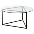 thumbnail image 5 of Evelyn&Zoe Jenson 35" Wide Round Coffee Table with Glass Top, Blackened Bronze, 5 of 9