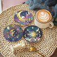 thumbnail image 4 of Juego de posavasos con pintura de diamante, escena iluminada por la luna, acrílico, 8 Uds., con soporte, 4 of 9