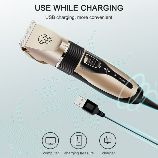 Pet Grooming Hair Clipper Hair Cutter Low Noise Dog Cat Rabbit Hair Trimmer Cutter Baby Hair Clipper USB Rechargeable Shavers Electrical Pet Professional Grooming Machine Tool Walmart
