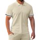 thumbnail image 5 of Conjunto Corto de Hombres, Moda Casual Color Sólido Manga Corta Cordón de Solapa Elástico Conjunto de Cintura, 5 of 9