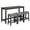 Dark Gray, variant on PAPROOS 4 Piece Bar Table Set with USB Port, 59" Counter Height Dining Table Set with 3 Upholstered Saddle Stools, Space Saving Kitchen Table Set for Small Spaces, Apartment, Dark Gray