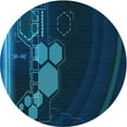 thumbnail image 1 of Ahgly Tapis Rond Lavable en Machine Intérieur Transitionnel Bleu Nuit, 4 Pieds Rond, 1 of 7