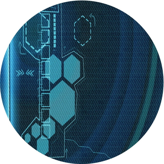Ahgly Tapis Rond Lavable en Machine Intérieur Transitionnel Bleu Nuit, 4 Pieds Rond