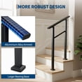 thumbnail image 3 of 2-Step Outdoor Stair Handrail Kit Black Aluminum and Iron Construction Adjustable 0 -45 Angle Easy DIY Installation with All Hardware and Gloves Included, 3 of 8