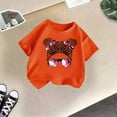 thumbnail image 5 of Cute Shirts for Girls Round Neck Fashion Short Sleeve Tee for Toddler Cute Printed Tee for Boys & Girls 130（8-9Y）, 5 of 5
