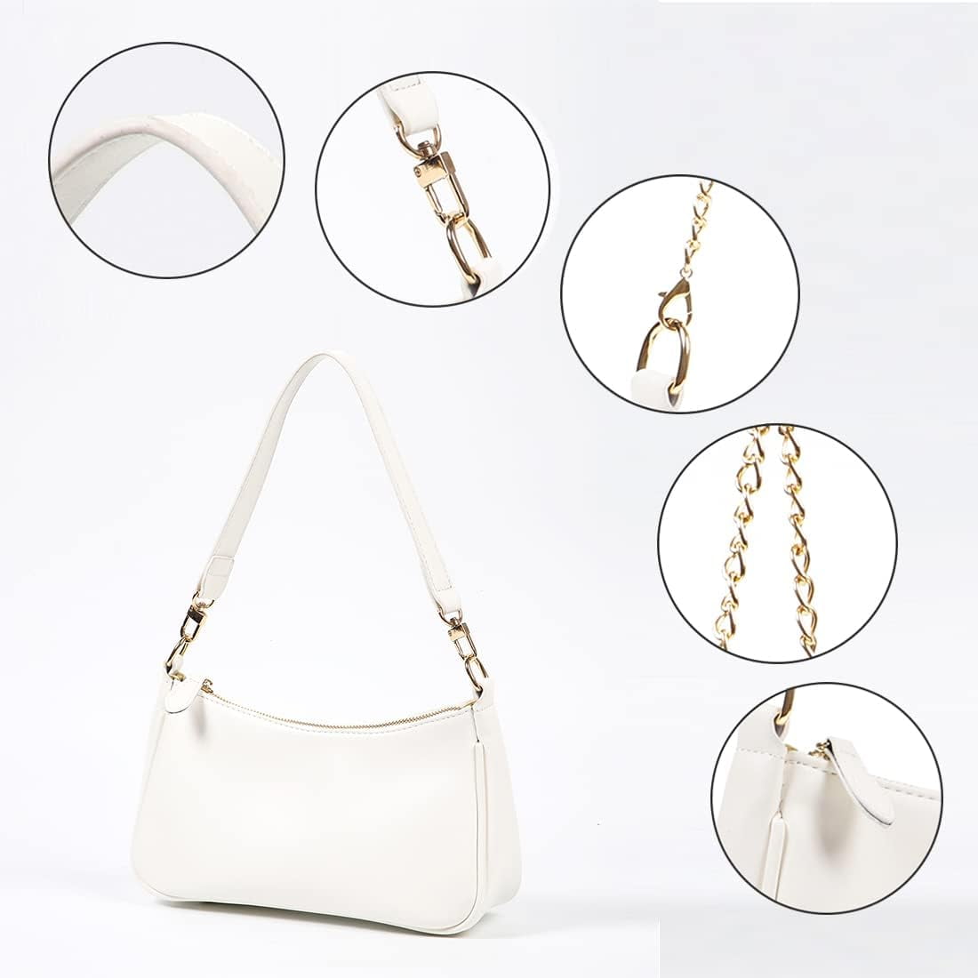 Lanola Clutch Tote Handbags with 2 Removable Straps and Zipper Closure Crossbody Bags Shoulder Purse Handbag for Women