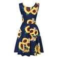 thumbnail image 2 of snowsong Summer Dress,Sundresses for Women Women Sleeveless Sunflower Print Summer Beach A Line Casual Dress Party Dress Beach Dress,Vacation Dresses,Hawaiian Dresses Navy Dress XL, 2 of 7