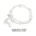 thumbnail image 2 of SEWCHICS Women Foot Anklet Ankle Bracelets Silver Metal 5Pcs 10.2x0.2in, 2 of 8