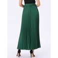 thumbnail image 3 of DARING DIVA Long Pleated Skirt for Women's Elastic High Waist A-line Maxi 3XL Dark Green, 3 of 6