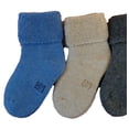thumbnail image 3 of Lian LifeStyle Boy's 6 Pairs Pack Wool Blend Socks Solid 0M-6M Blue,Gray,Beige, 3 of 3