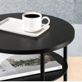 thumbnail image 6 of Mellow Aida Round Multipurpose End & Side Table with Steel Legs, Black, 6 of 9