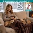 thumbnail image 4 of PetAmi Waterproof Dog Blanket For Small Medium Dogs, Pee Proof Pet Blanket for Couch Bed, Reversible Water Proof Blanket for Puppy Indoor Cat, Soft Dog Fleece Blankets Washable, 24x32 Brown, 4 of 8