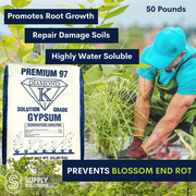 Diamond K Gypsum Organic Garden Grass Plant Food Lawn Fertilizer (50 Pounds)