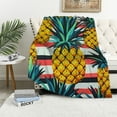 thumbnail image 4 of FCXZI Home Leisure Flannel Blanket Pineapples Soft Warm Lightweight 30*40in, 4 of 7