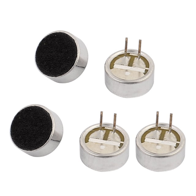 5 Piezas Micrófono electríco de Condensador Unique Bargains Alta sensibilidad 10x5mm Recogida 30-44dB