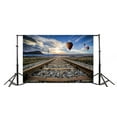 thumbnail image 3 of ABPHOTO Polyester 7x5ft Photography Backdrop Old Railroad Track Hot Air Balloon Photo Background Backdrops for Photography Photo Shoots Party Adults Kids Wedding Personal Portrait Photo Studio Props, 3 of 4