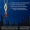 thumbnail image 2 of Gem Stone King 10K Yellow Gold Red Garnet and Lab Grown Diamond Pendant Necklace for Women | 0.60 Cttw | Gemstone January Birthstone | Oval 6X4MM | With 18 inch Chain, 2 of 6
