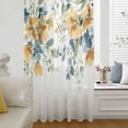 thumbnail image 6 of Blue Yellow Spring Floral Sheer Curtains 63 Inches Long, Botanical Summer Light Filering Curtains, Breathable Simi Curtain Privacy Drapes for Living Room Bedroom Lightweight Window Treatment, 6 of 9