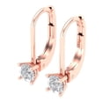 thumbnail image 2 of 0.2 ct Lever-Back Drop Dangle Earrings for Women | 3.0mm Round Cut Simulated Diamond | 18K Rose Gold, 2 of 5