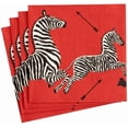 thumbnail image 1 of Caspari Entertaining Cocktail Napkins, Zebras Red, Pack of 20, 1 of 8