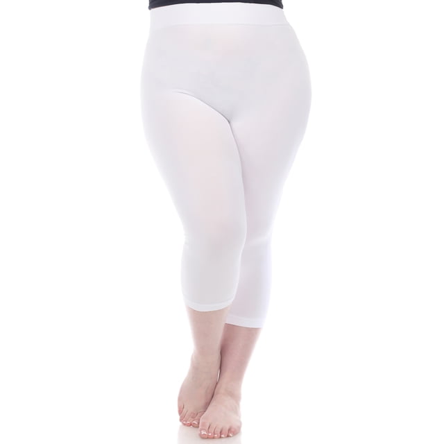 White Mark Leggings Capri Super Doux pour Femmes Grande Taille