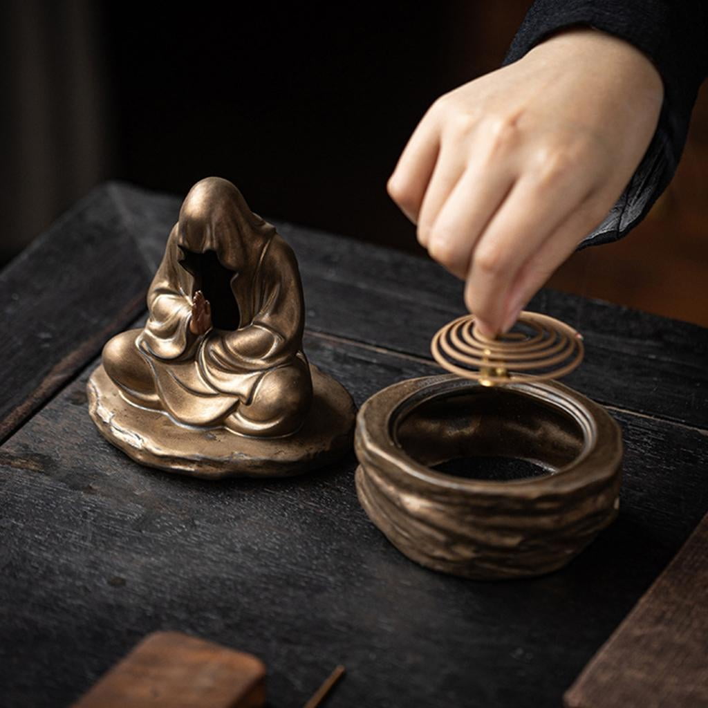 Giaone Incenses Burners Holder Censers Buddhas Statue Ceramic Incenses Burners Gift
