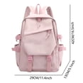 thumbnail image 2 of Uobin Solid Color Lightweight Canvas School Backpack Multiple Pockets Water Resistant Casual Daypack for School Outdoor Travel Daily Work Commute, 2 of 2