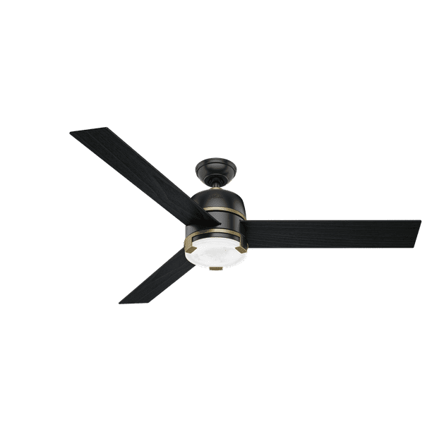 Hunter 60 Bureau Matte Black Ceiling Fan With Light Kit And Remote Com Ceiling Fan With Light Kit And Remote, Black Ceiling Fan With Chandelier Light Kit