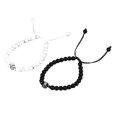 thumbnail image 3 of pulseras para parejas, pulsera de proyección de cuentas blancas y negras, pulsera de piedra turquesa para regalo de cumpleaños, 3 of 5