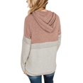 thumbnail image 4 of Women's Color Block Hoodies Fall Long Sleeve Sweatshirt Casual Drawstring Pullover Tops Striped Tunic Shirts, 4 of 5