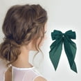 thumbnail image 2 of Unique Bargains 1 Pc Bow Ribbon French Barrette Hair Clips for Home Blackish Green, 2 of 5