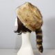 thumbnail image 2 of Gorro de invierno de piel sintética con cola de mapache, ruso, redondo, plano, con parte superior, protección para los oídos, gorro térmico grueso para otoño e invierno para mujer para acamp, 2 of 5