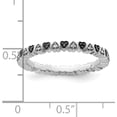 thumbnail image 5 of Solid Sterling Silver Stackable Expressions Hearts Black & White Diamond Ring - Ring Size 10.0 Natural Diamonds, 5 of 8