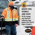 thumbnail image 3 of Pioneer High Visibility Reflective Insulated Freezer Jacket - Hi Vis Mens Work Jacket - Quilted Gusseted Action Back  Orange, 3 of 8