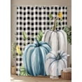 thumbnail image 4 of Fall Shower Curtain White Pumpkin Shower Curtains for Bathroom Thanksgiving Decor, Waterproof Polyester Shower Curtain Set with Hooks, Extra Long 72" x 84" Leaves Black White Plaid, 4 of 6