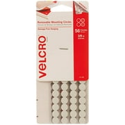 VELCRO Brand - Thin Clear Fasteners | General Purpose/ Low Profile | Perfect for Home or Office | 3/8" Circles , 56-Count - Clear