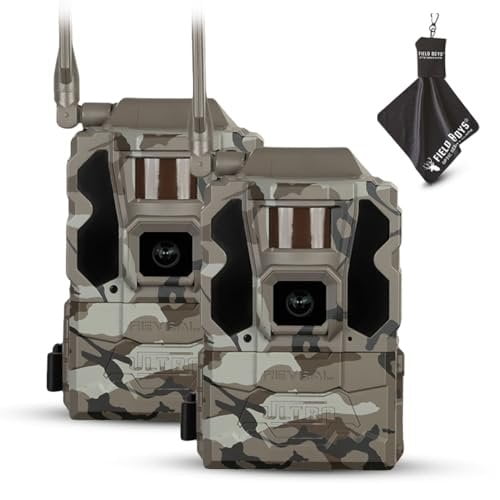 TACTACAM Reveal Ultra Cellular Trail Camera  4K Photo, 1080P Video, Live Streaming, GPS, Low-Glow/No-Glow Flash, LTE   Cleaning Cloth  2PK