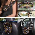 thumbnail image 3 of Uorisanigo Cute Flower 15Pcs Car Seat Cover Full Set, with Steering Wheel Covers Seat Belt Cover Drink Coasters Trash Garbage Air Vent Storage Box Rearview Covers Key Chain Holder Interior Decor, 3 of 7