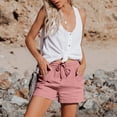 thumbnail image 5 of Comdrip Linen Clothing for Women, Women's Fashion Casual High Waist Pants Straight Leg Sports Casual Loose Shorts Linen Shorts for Woman Pink S, 5 of 9