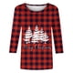 thumbnail image 5 of Fiudx Ofertas Flash Del Día Camiseta de Manga 3/4 con Cuello Redondo y Estampado Navideño para Mujer, Jersey con Cuello Redondo, Top/Camisa de Manga Larga con Cuello Redondo, 5 of 5