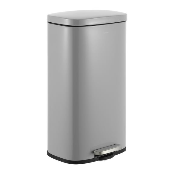 happimess Curtis 8-Gallon Step-Open Trash Can, Gloss Gray, HPM1011D