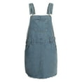 thumbnail image 3 of Women's Denim Overall Dress Distressed Adjustable Strap Womens Sleeveless Loose Mini Denim Pencil Dress, 3 of 6