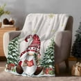 thumbnail image 2 of Christmas Dwarf Flannel Blanket for Bed,Travel and Camping, Winter Christmas Tree Snowflakes Linen Super Soft Cozy Blanket for All Seasons 50"x60", 2 of 9