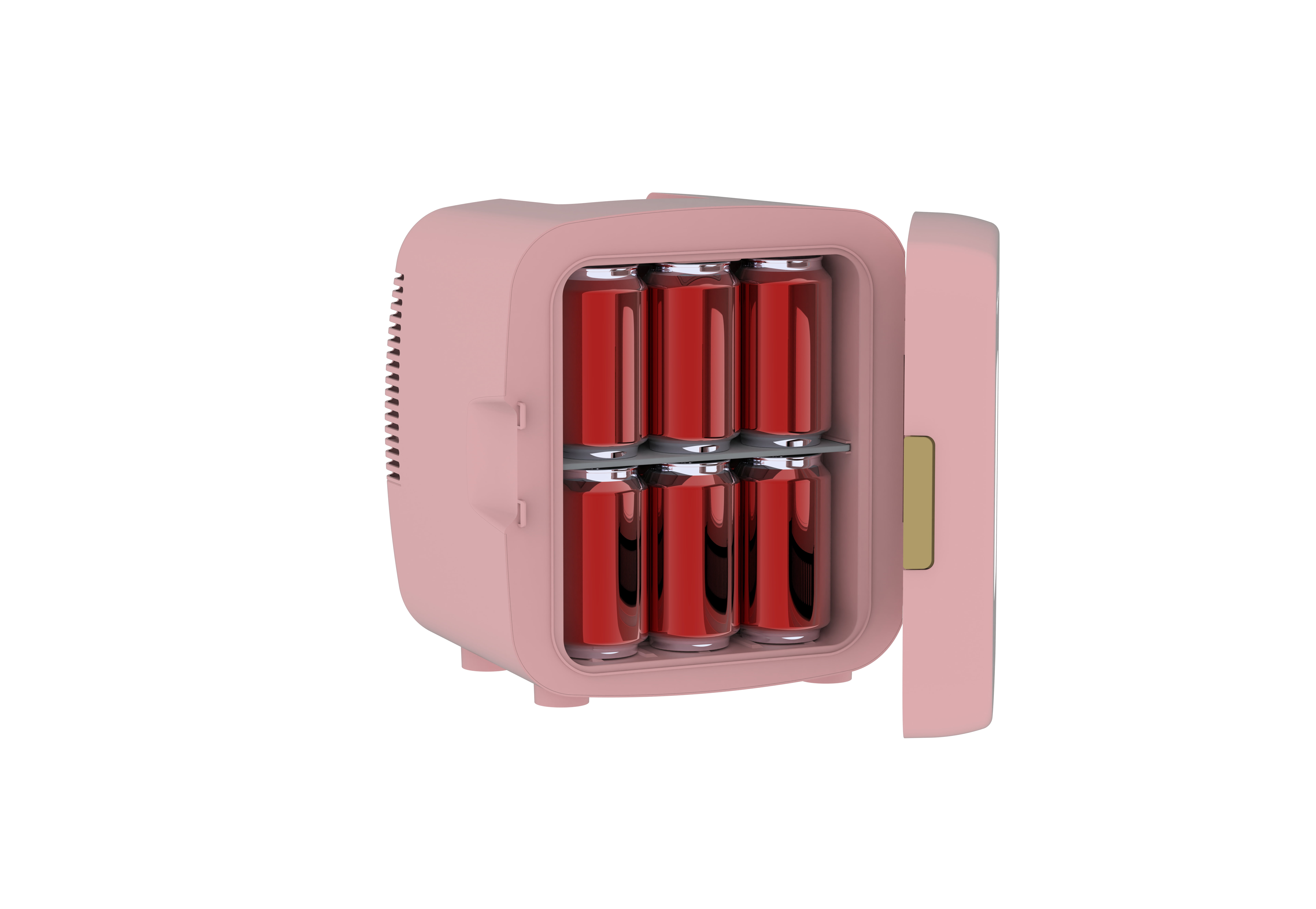 (2 pack) Frigidaire 12 Can Retro Mini Cooler, 9L Portable Beverage Refrigerator with AC/DC Adapters, Skincare Fridge in Pink