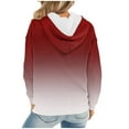 thumbnail image 4 of Wycnly Hoodies for Women Womens Plus Size Pullover Hoodies Tops Cozy Fleece Fashion Drawstring Hooded Sweatshirt with Pocket Winter Long Sleeve Gradient Print Casual Hoodies Tops, 4 of 6