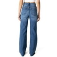 thumbnail image 3 of Vibrant MIU Womens Juniors High Rise Ripped Wide Leg Flare Jeans (Medium Denim, 1), 3 of 5