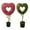 Green B+Pink, variant on 2.5 ft Boxwood Heart Topiary Outdoor, 2 Sets Valentine's Day Heart Shaped Topiary Trees, Artificial Decorations Ball Planter Pots with Bow Tie, Faux Fake Mini Greenery Indoor Porch Home Decor