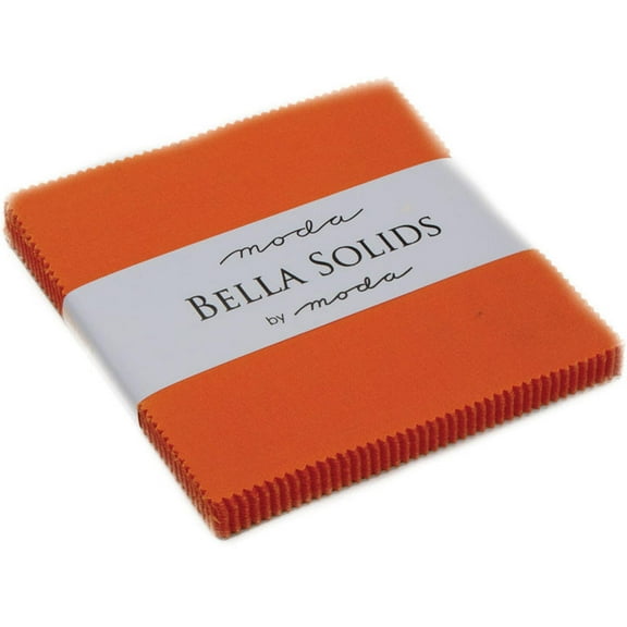 Bella Solids Orange Moda Charm Pack; 42 - 5" Precut Fabric Quilt Squares